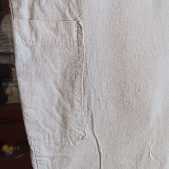 32x31 Vintage White Canvas Cotton Drawstring Pants Relaxed Fit Boho 1970's - Picture 5 of 7